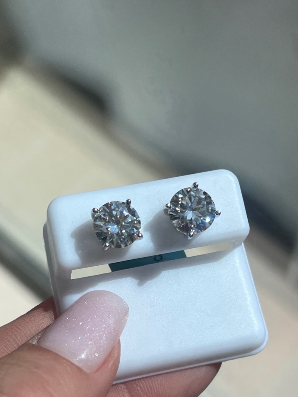6CTW Classic Round Moissanite Stud Earrings in 925 Silver